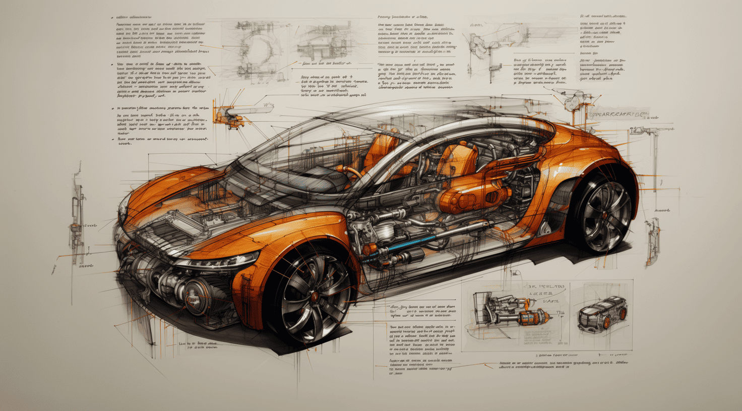 Imagine of a car created with MidJourney.